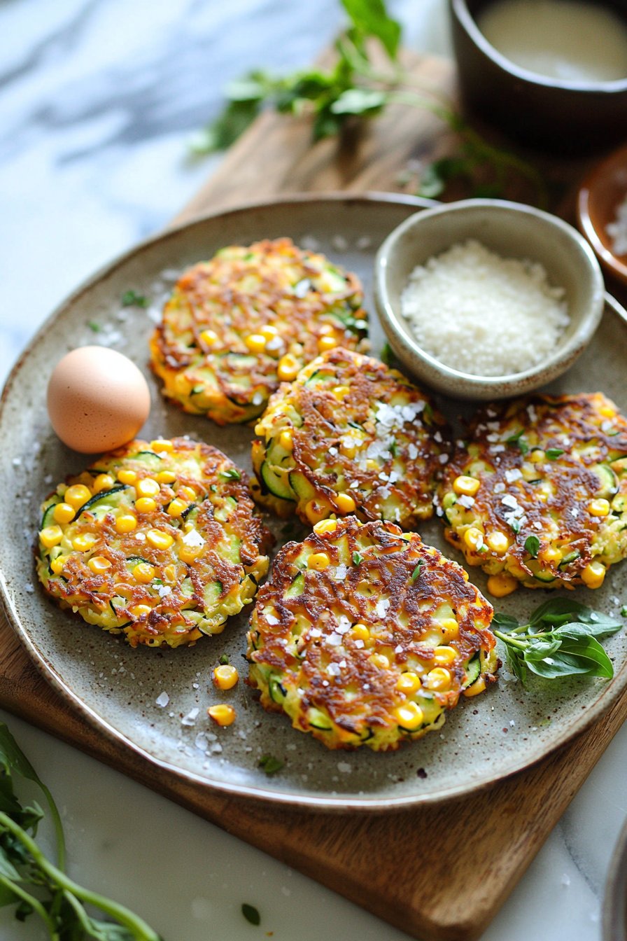Gebackene Mais-Zucchini-Puffer