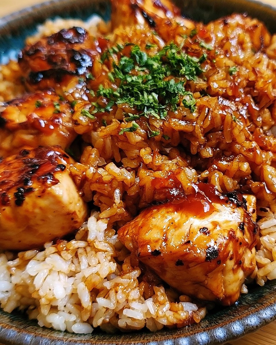 One-Pan Honey BBQ Chicken and Rice Recipe