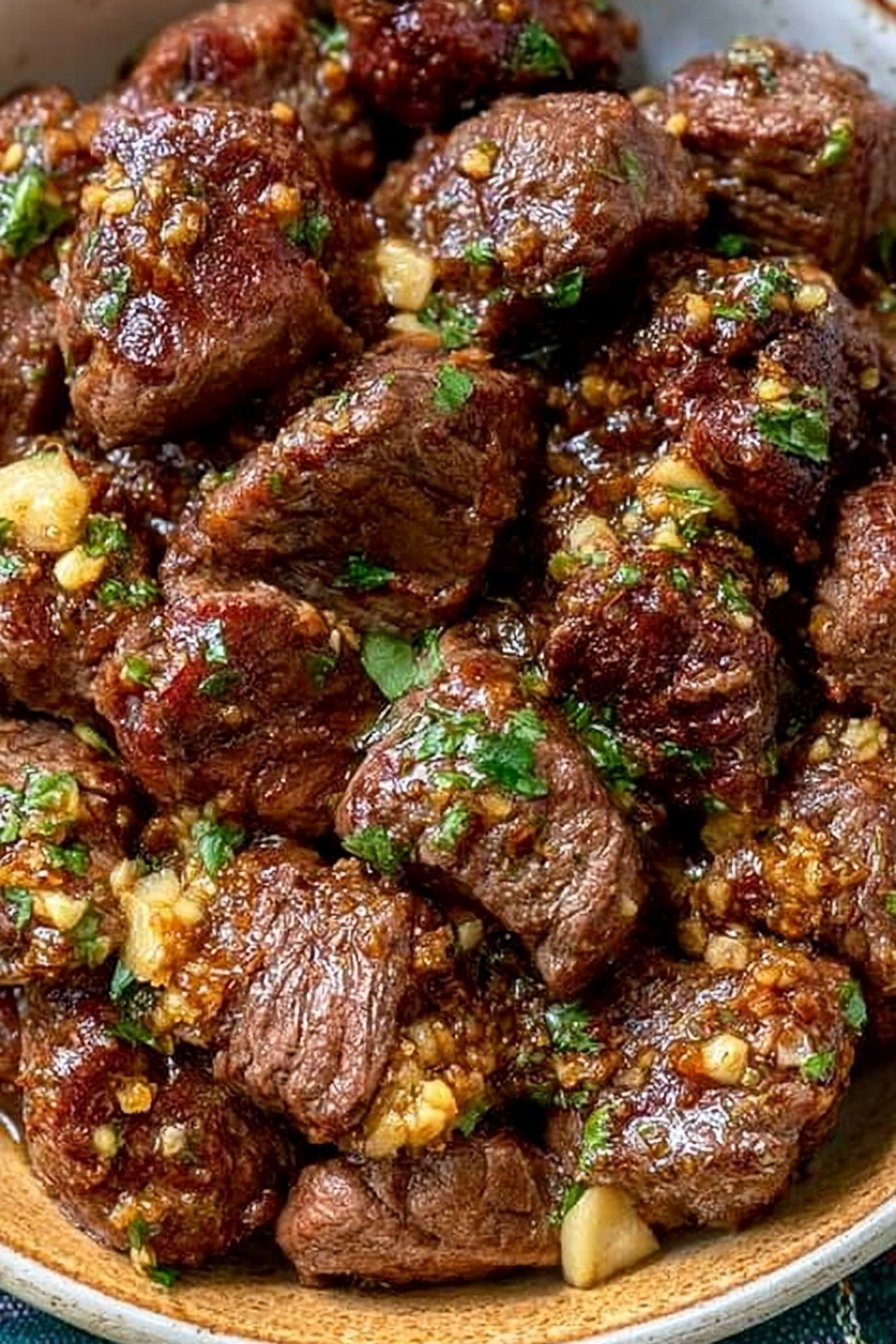 Air Fryer Garlic Butter Steak Bites