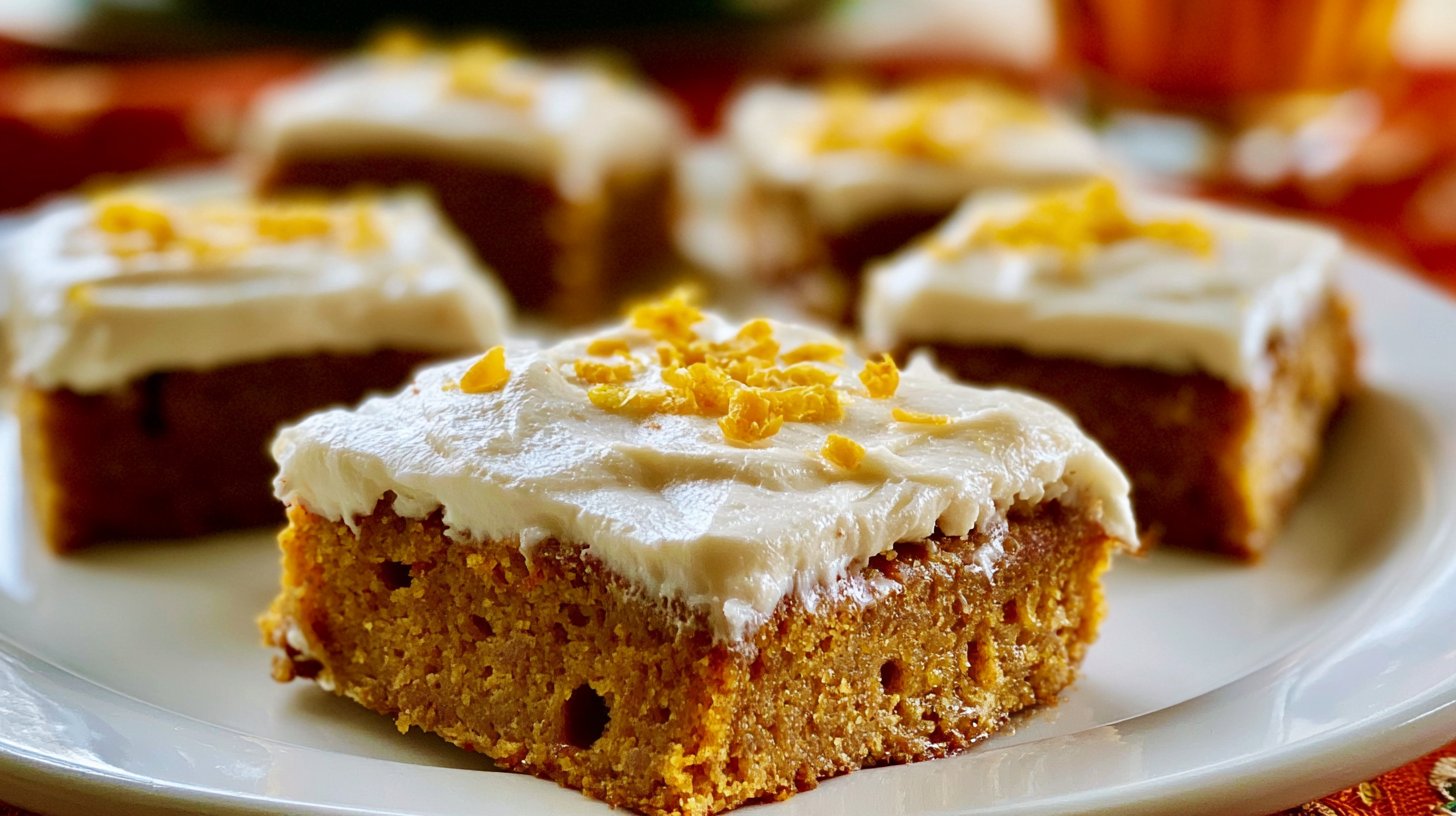 Easy Pumpkin Bars with Maple Cream Cheese Frosting
