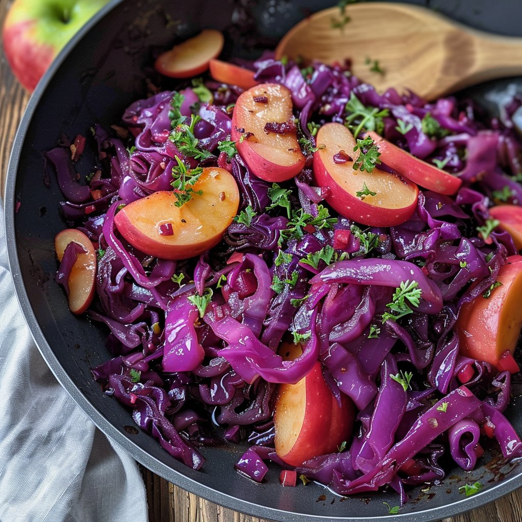 Sweet and Sour Red Cabbage with Apples