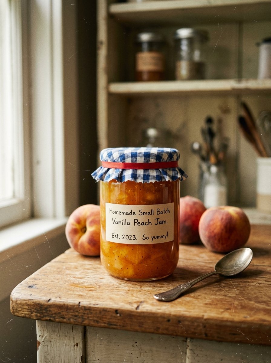 Homemade Small Batch Vanilla Peach Jam