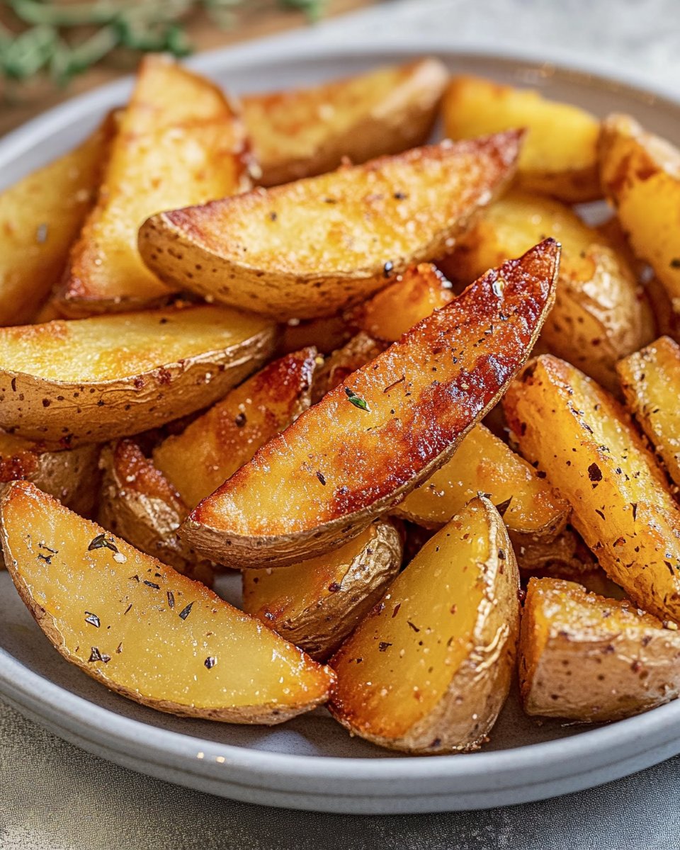 Fried potato wedges with low fat content