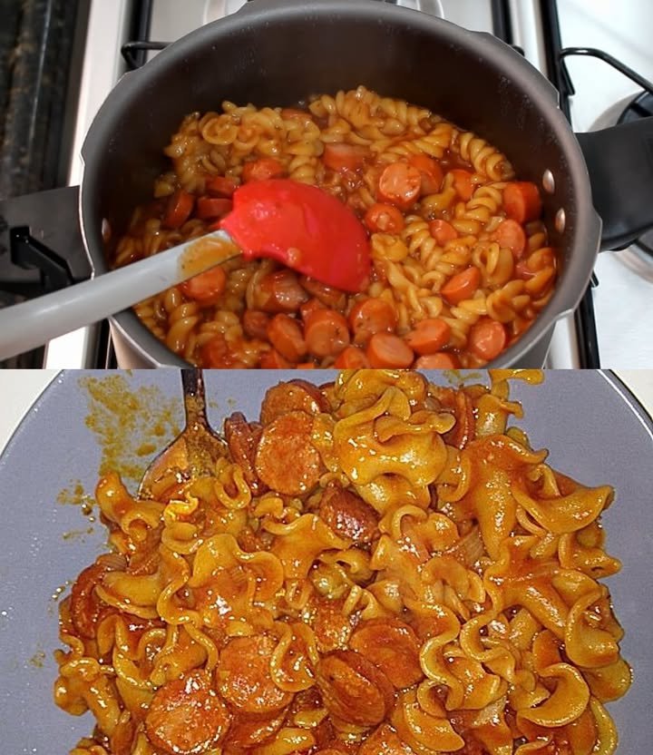Macaroni mit Würstchen und Paprika