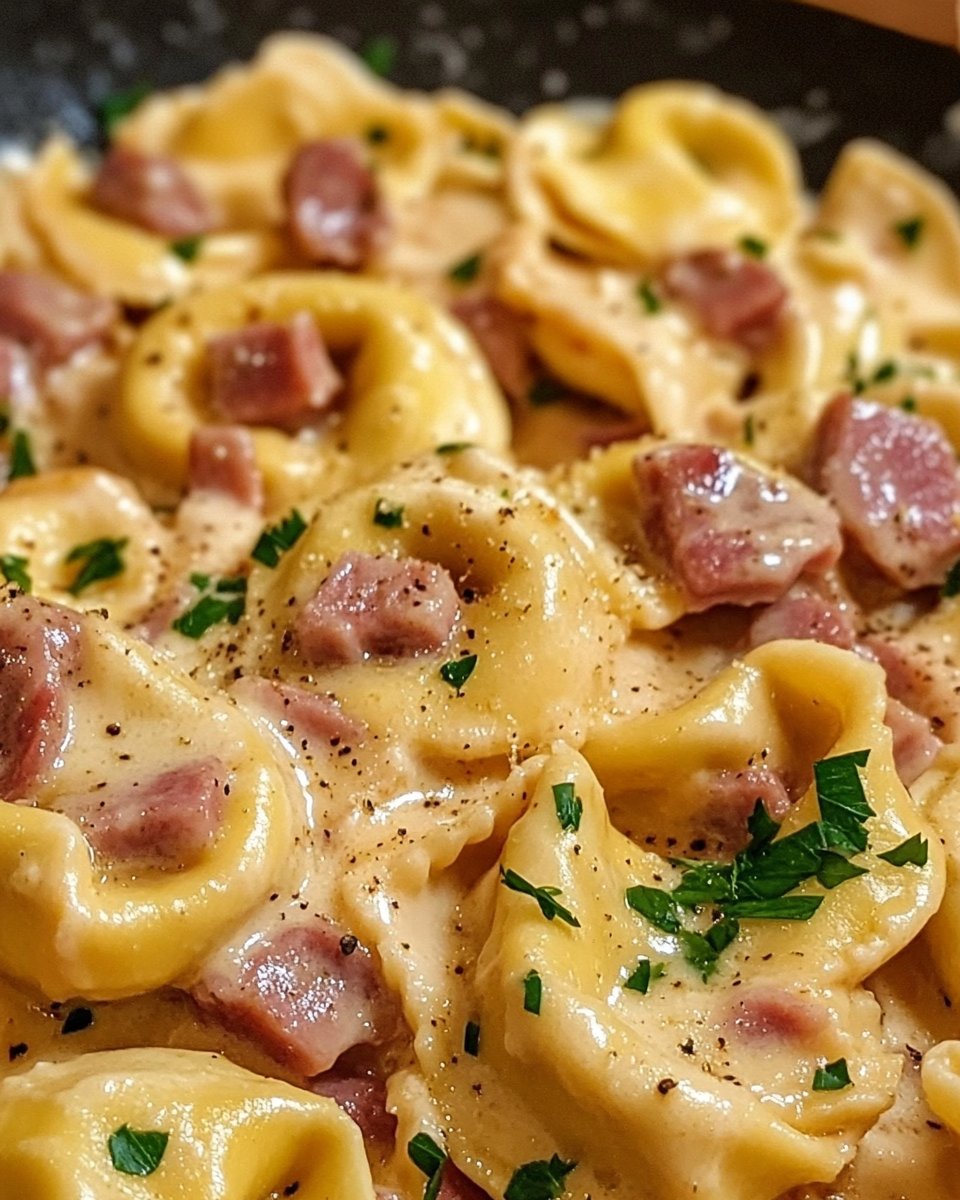 Tortellini with Ham-Cream-Sauce