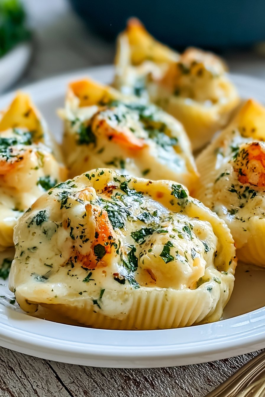 Creamy Seafood Stuffed Shells