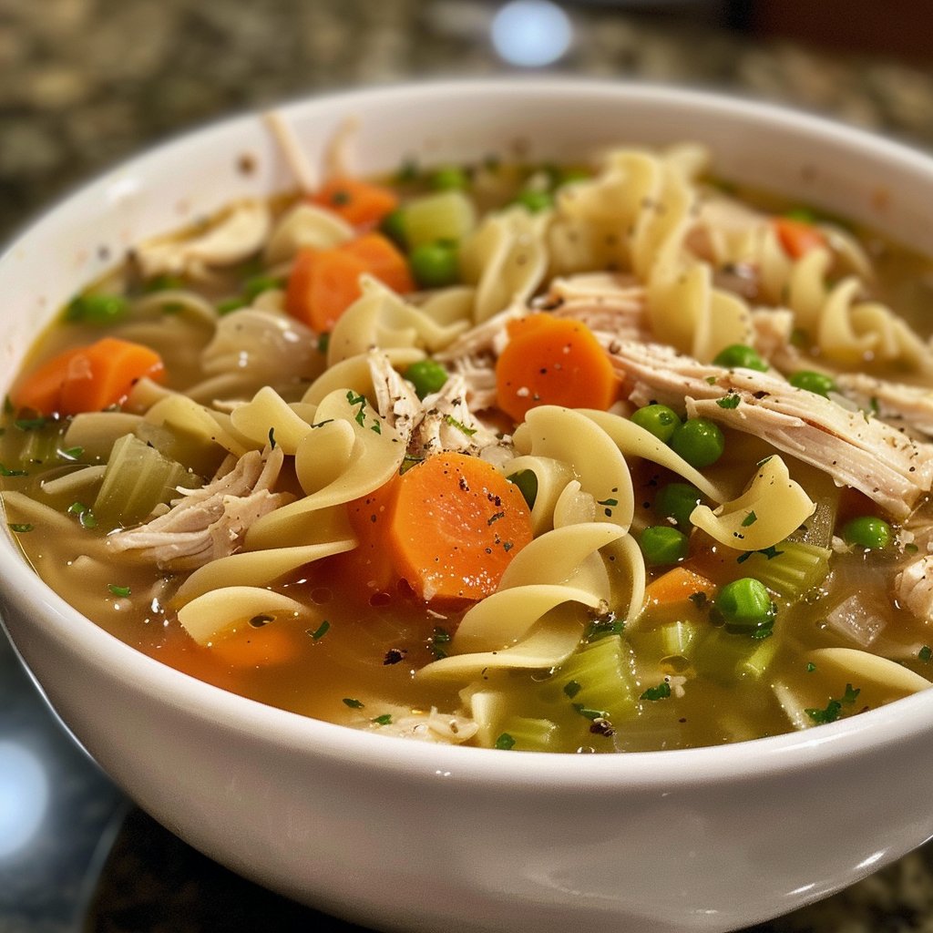 Healthy Crockpot Chicken Vegetable Noodle Soup Recipe