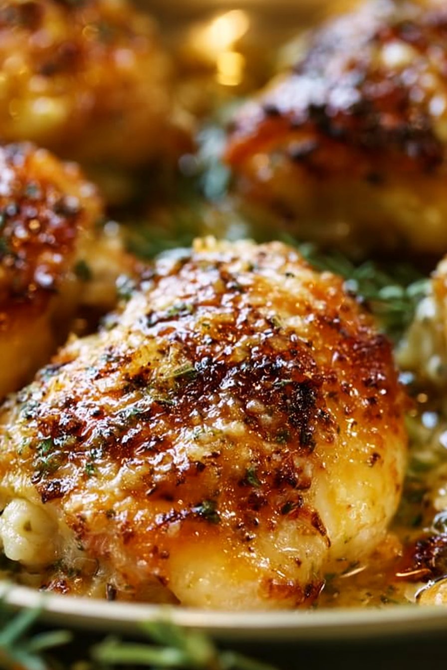 Creamy Garlic Chicken Thighs With Parmesan 1 Garlic Parmesan Chicken Thighs