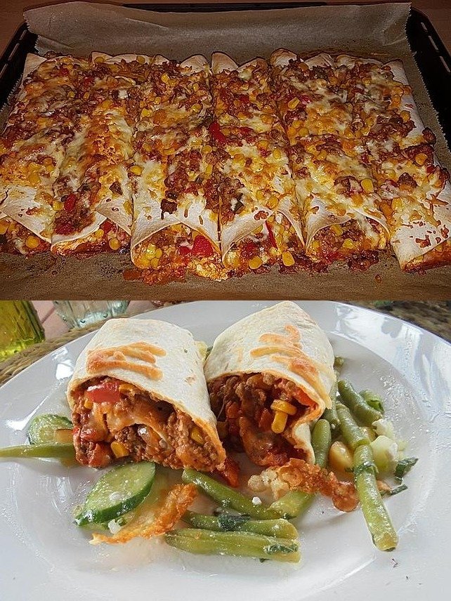 Burritos mit Hackfleisch und Käse