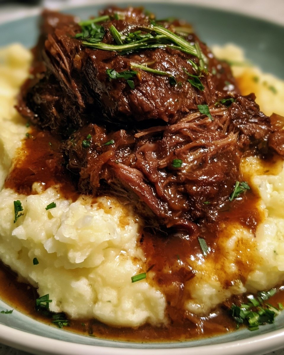 Crockpot Beef Chuck Roast with Garlic Mashed Potatoes