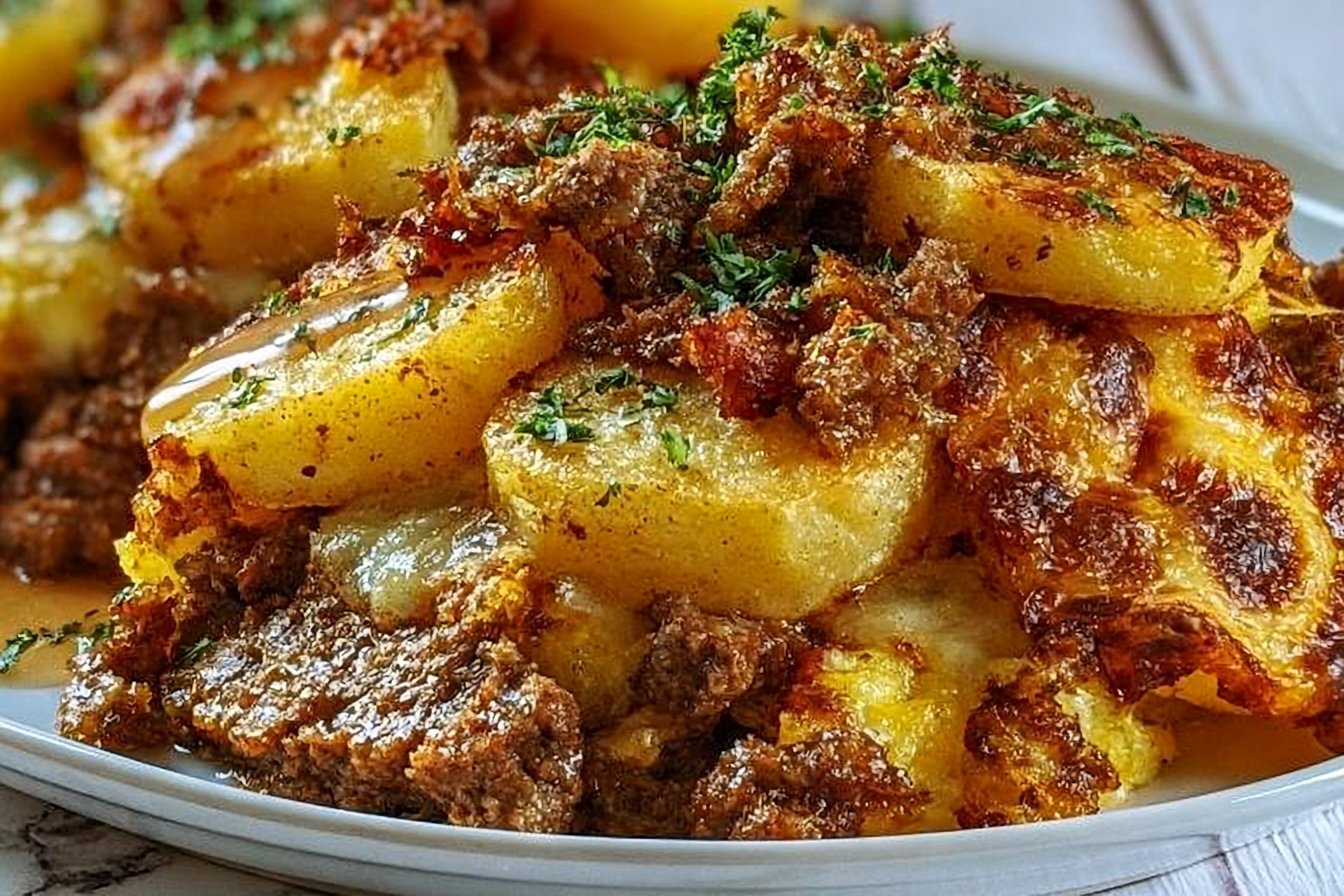 Healthy Loaded Beef and Potato Bake