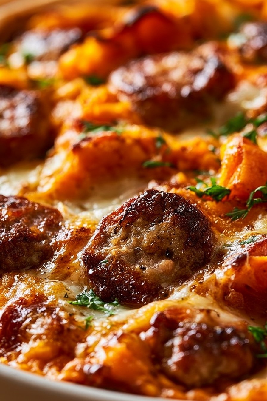 Crispy 20-Minute Honey-Sriracha Sweet Potato and Sausage Copycat Casserole