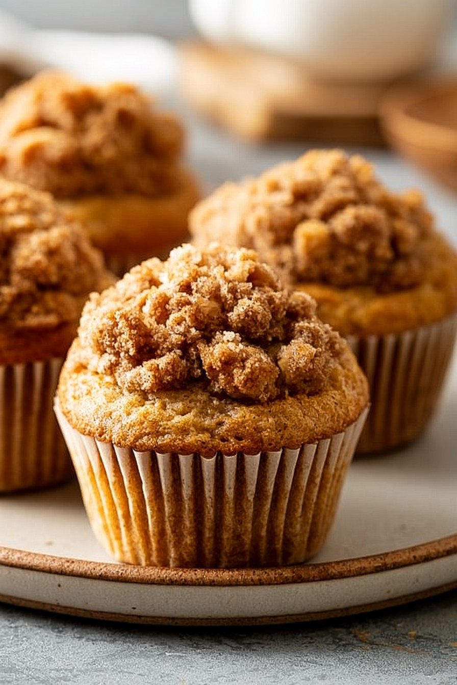 Warm Banana Streusel Muffins