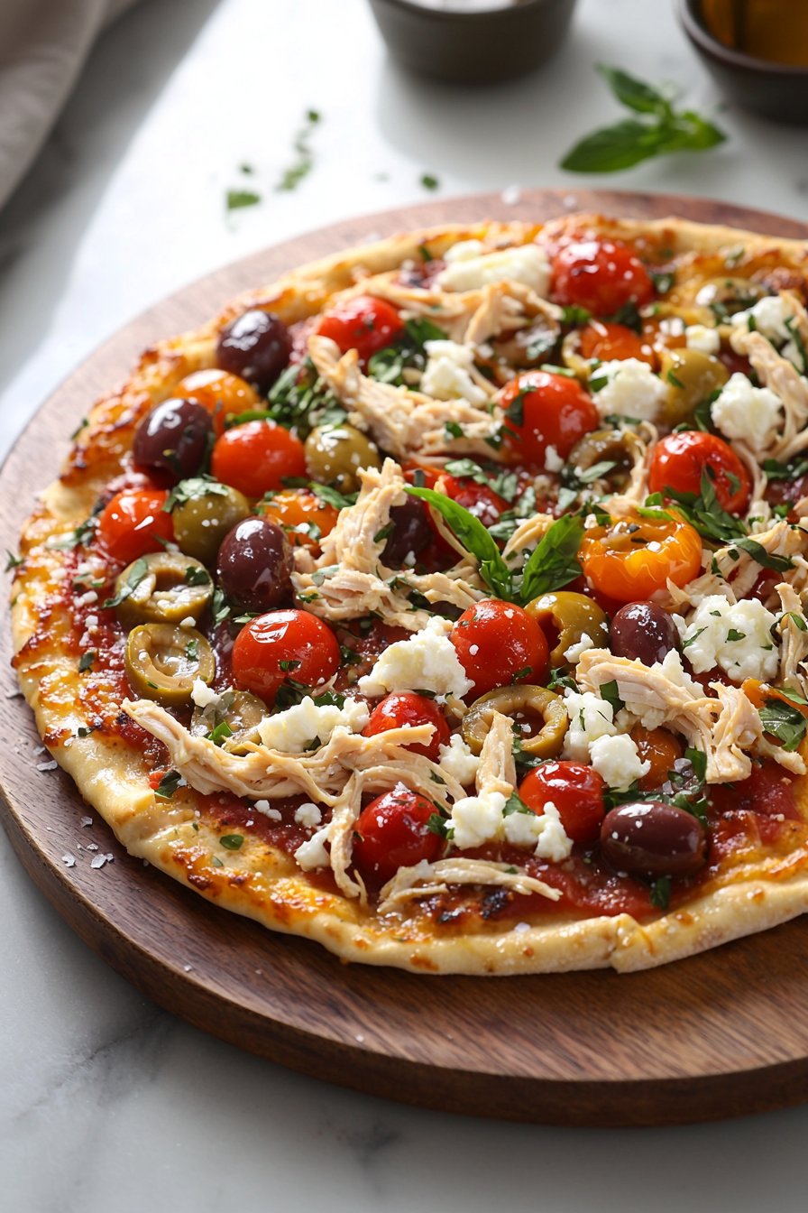 Mediterranean Chicken Crust Pizza