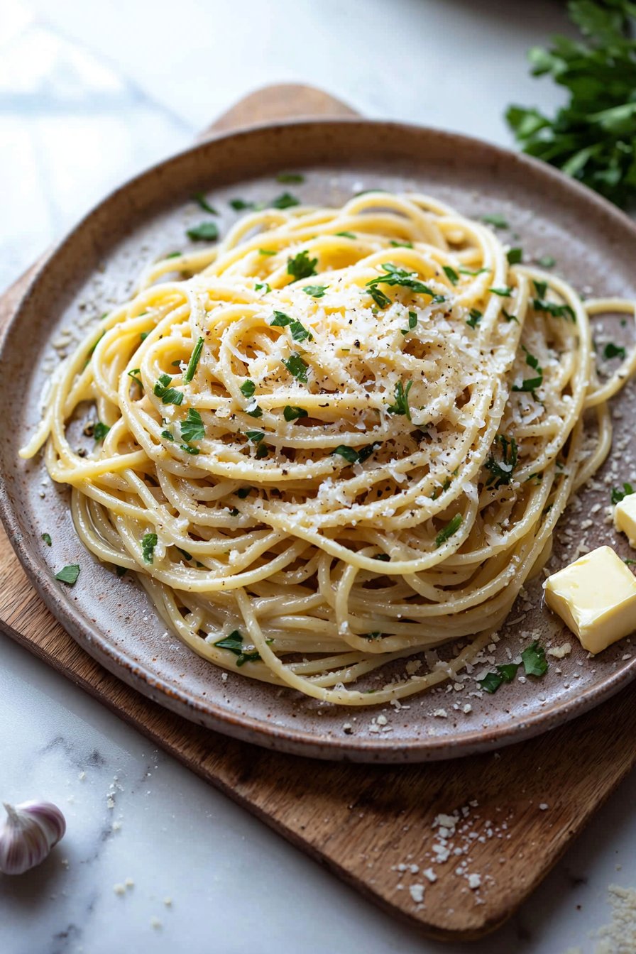 Knoblauchbutter-Pasta