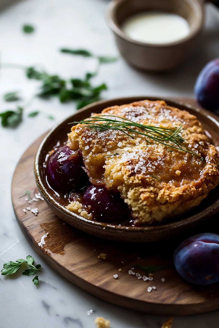 Plum Tarragon Cobbler