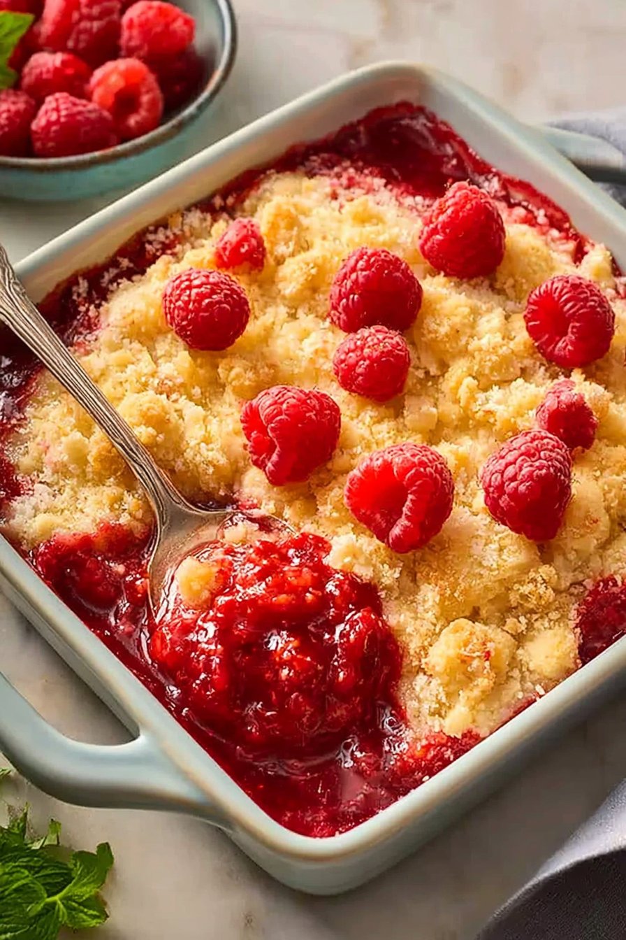 Warm Raspberry Cobbler