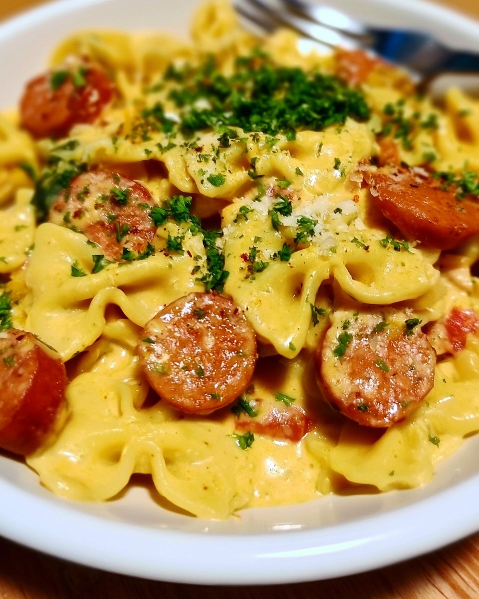Smoked Sausage Cheddar Pasta
