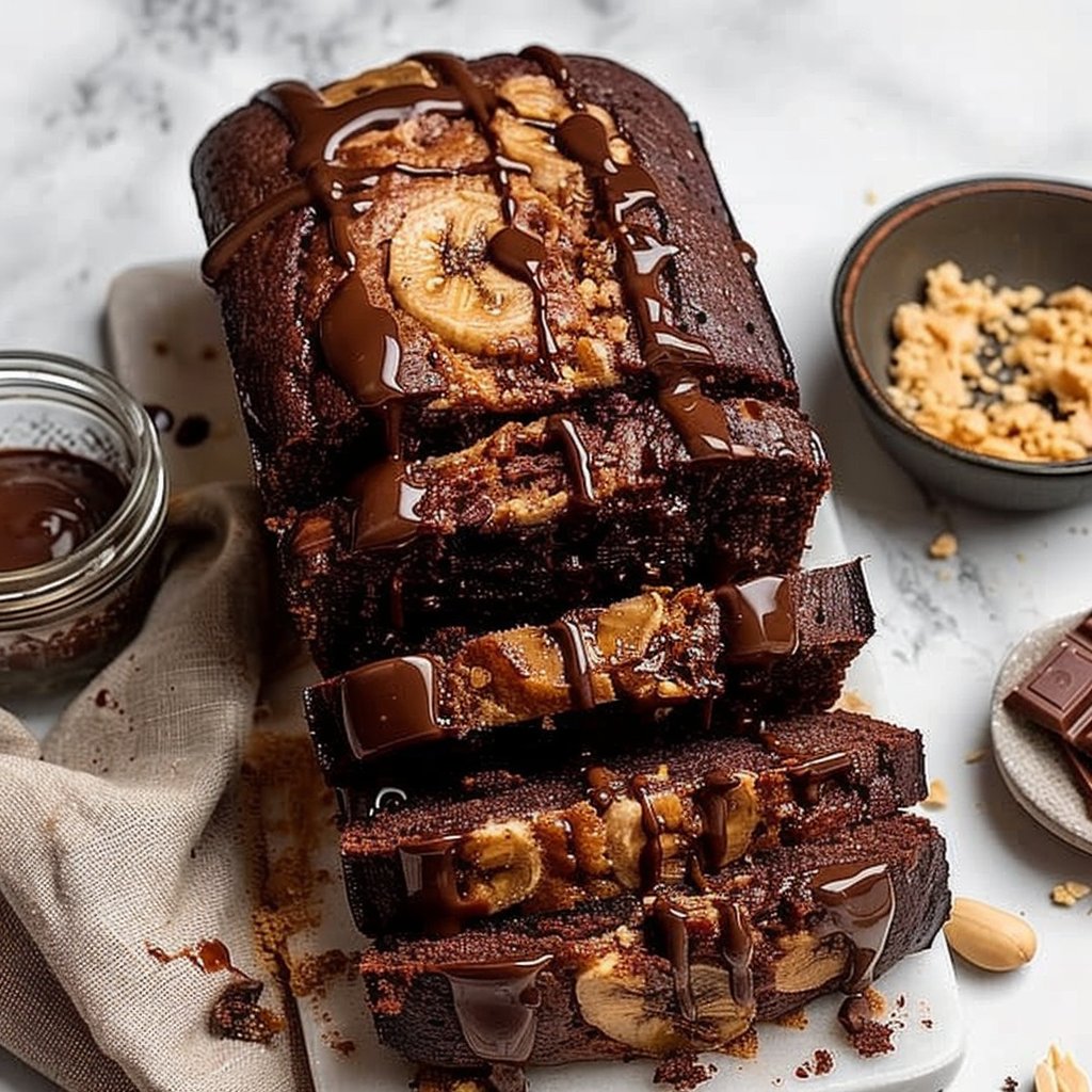 Chocolate Peanut Butter Banana Bread