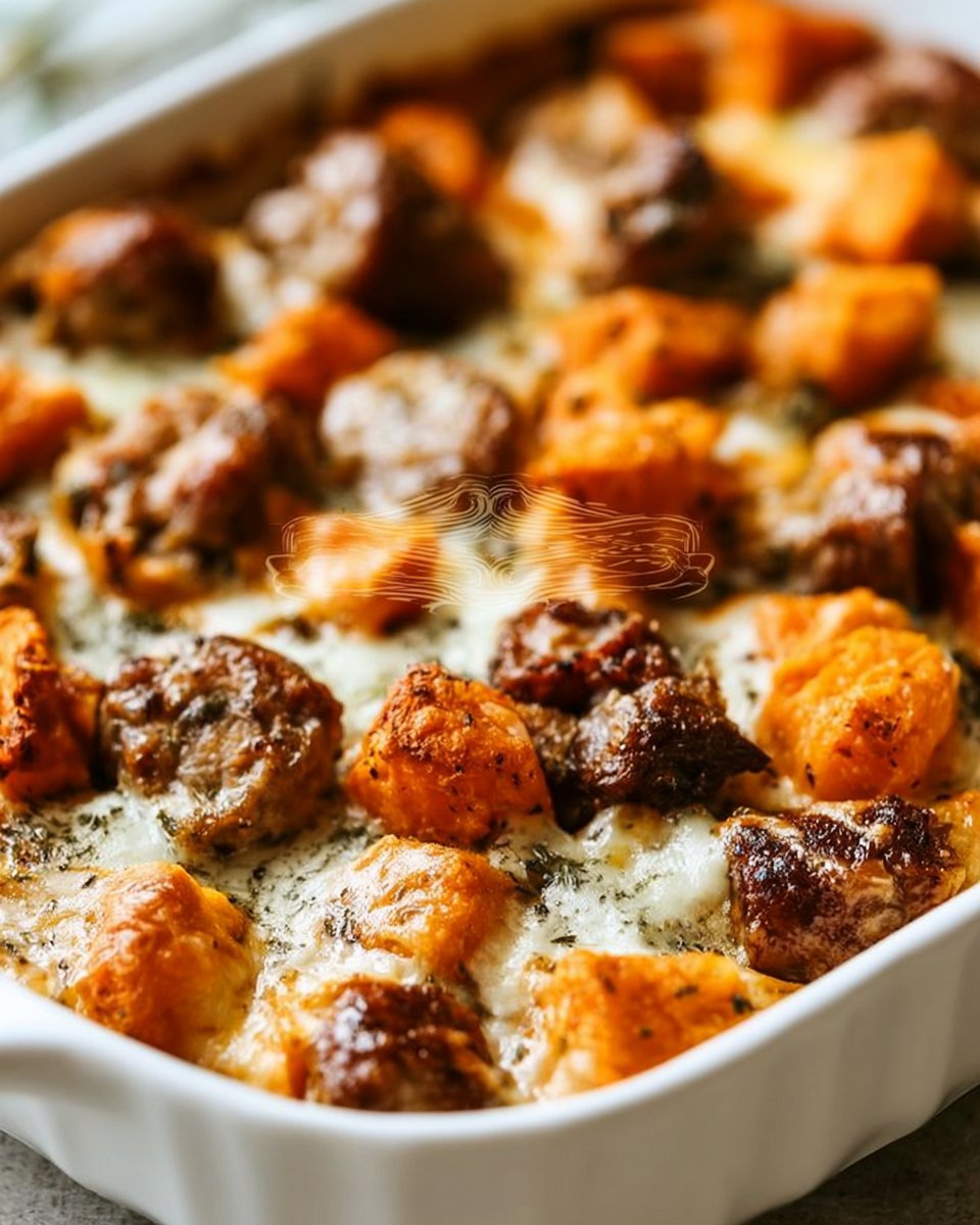 Crispy 20-Minute Honey-Sriracha Sweet Potato and Sausage Copycat Casserole