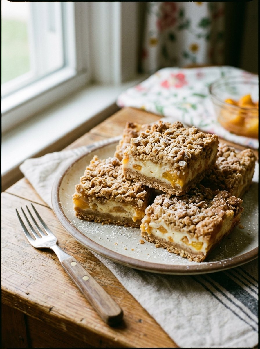 Peaches and Cream Crumble Bars