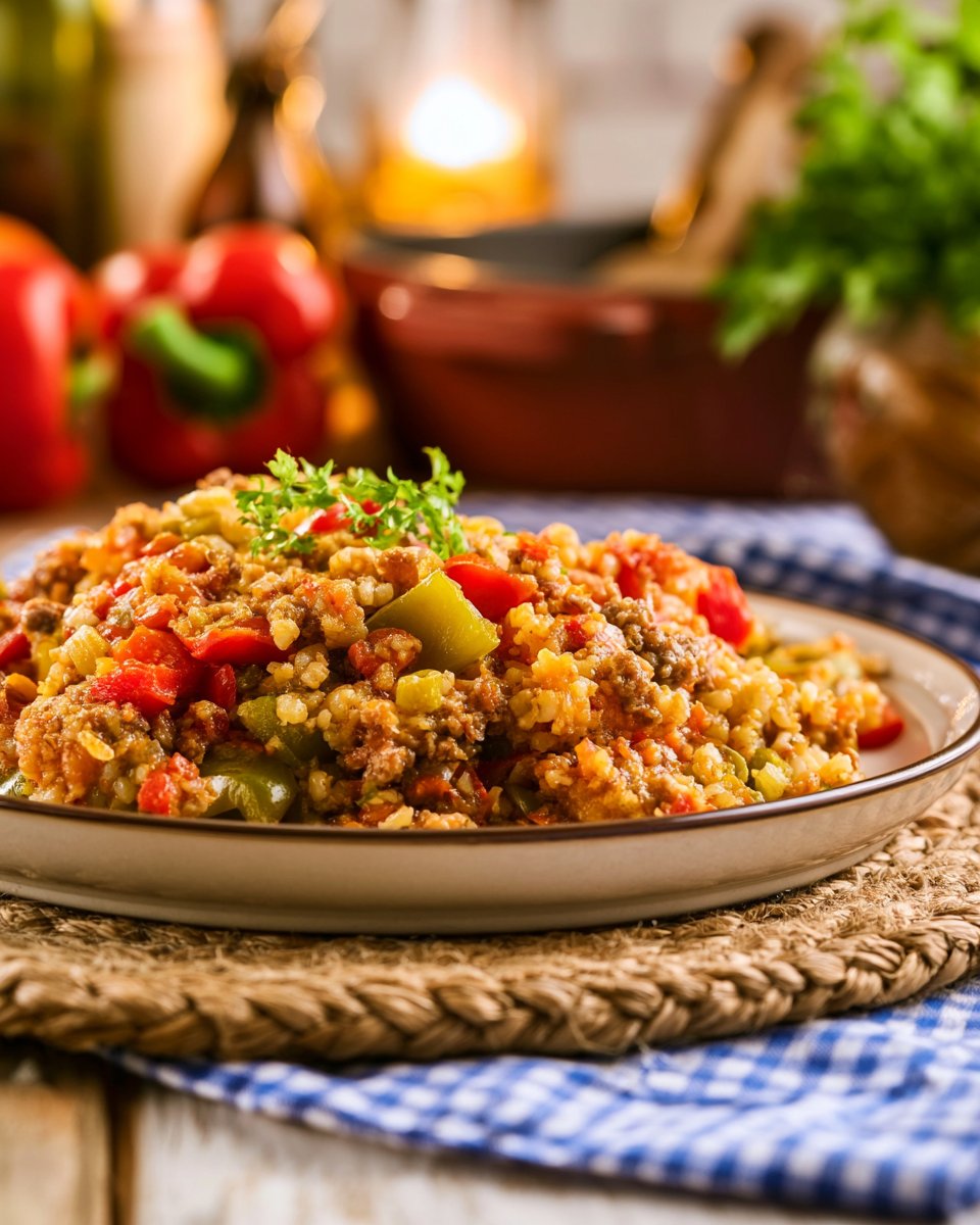 Crock Pot Stuffed Pepper Casserole
