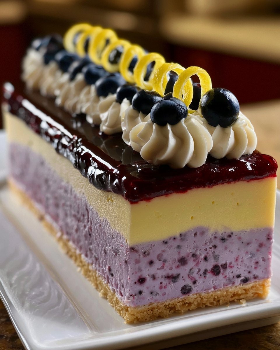 Zesty Lemon Blueberry Mousse Cake