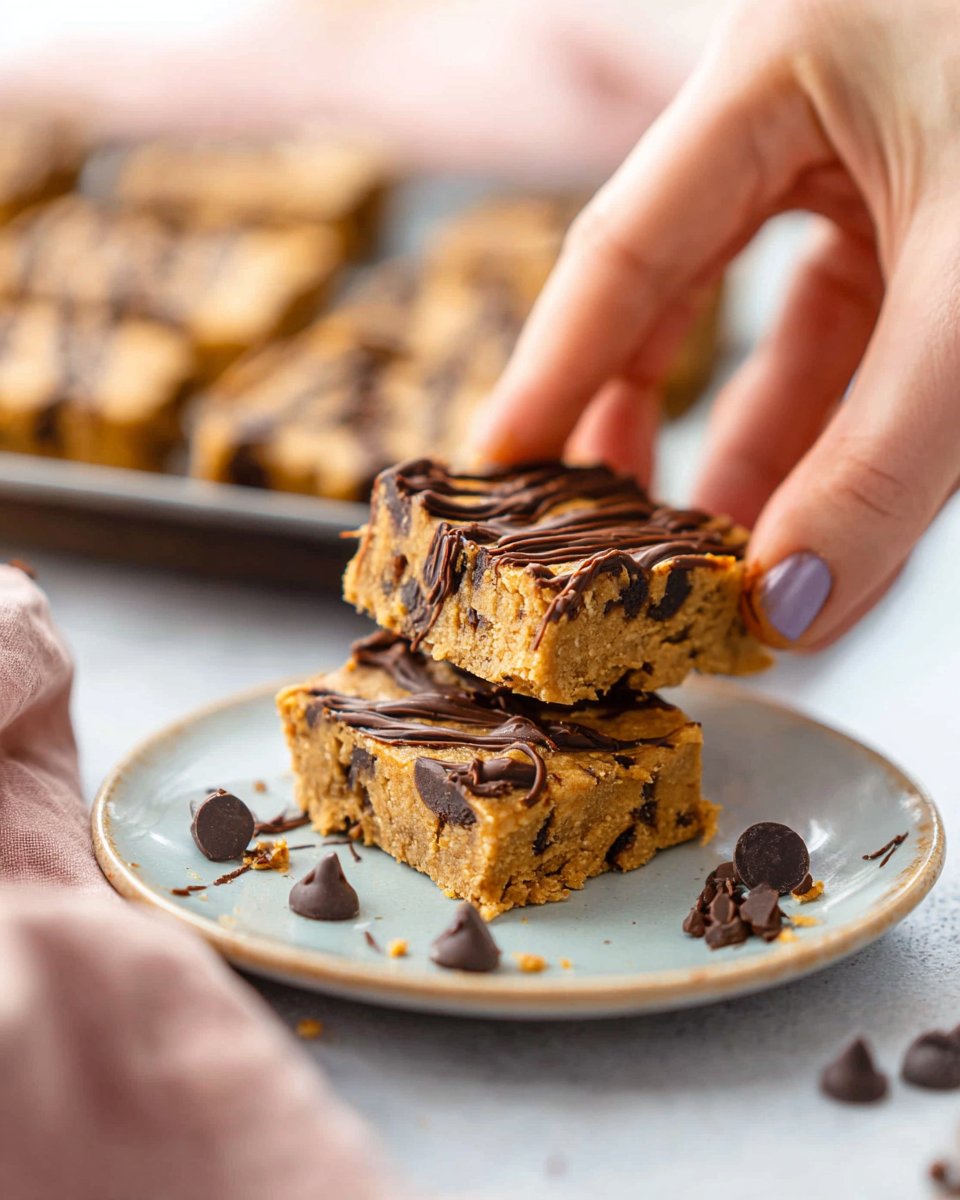 Chickpea Cookie Dough Bars No Bake