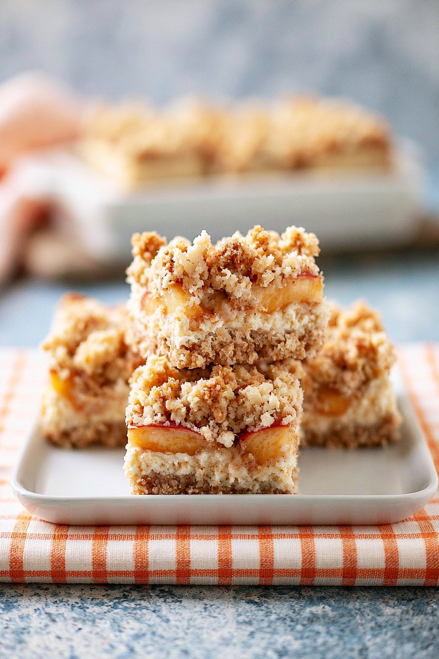 Peach Crumble Cheesecake Bars