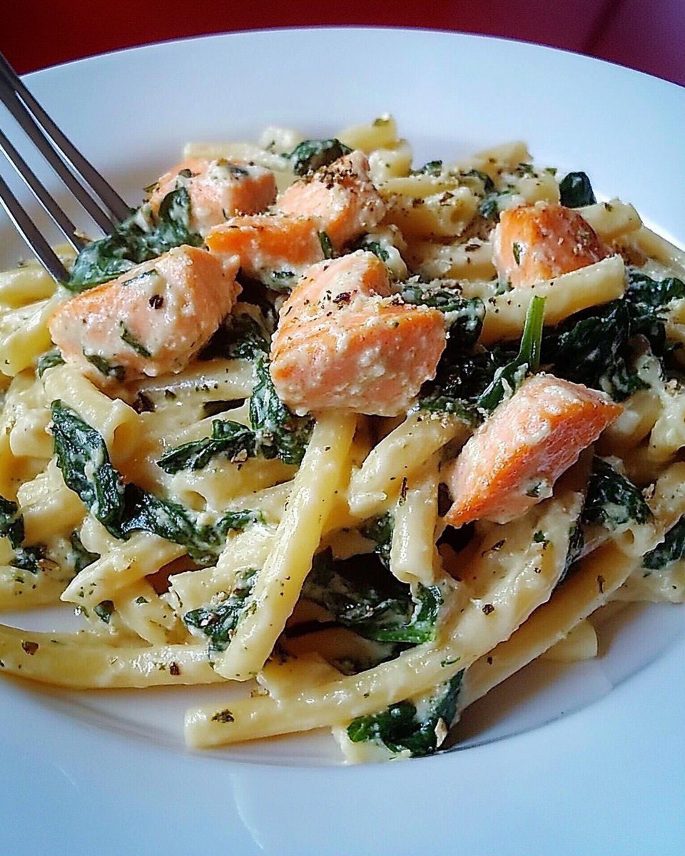 Spinat-Lachs-Pasta