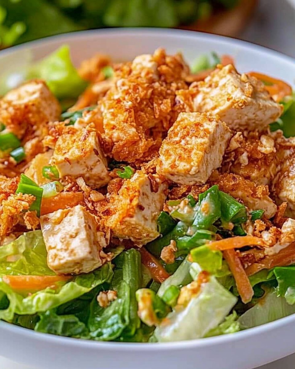 Hoher Protein Crispy Tofu Salat