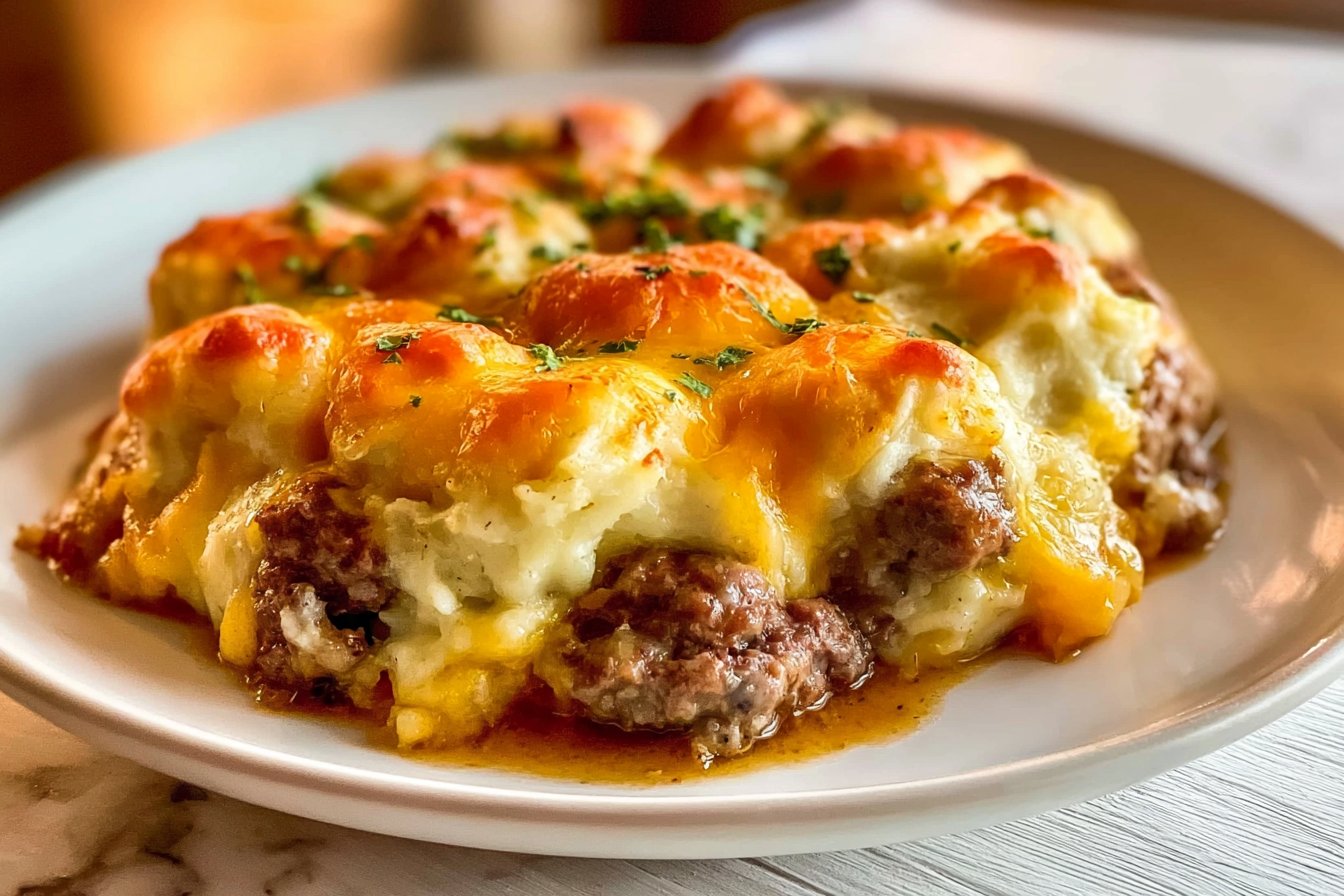 Easy Cheddar Bay Hamburger Casserole