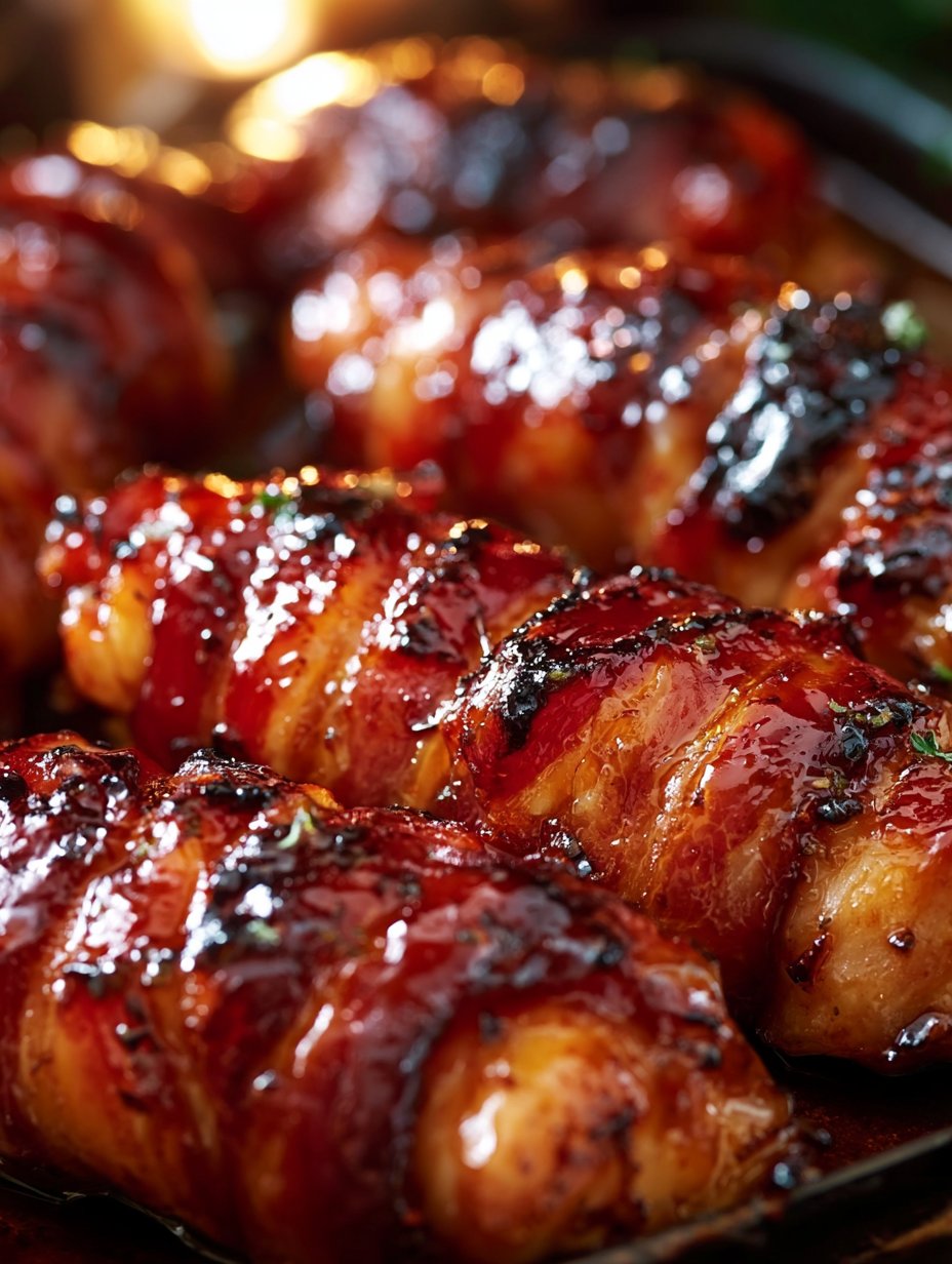 Tiras de Pollo con Bacon y Azúcar Moreno