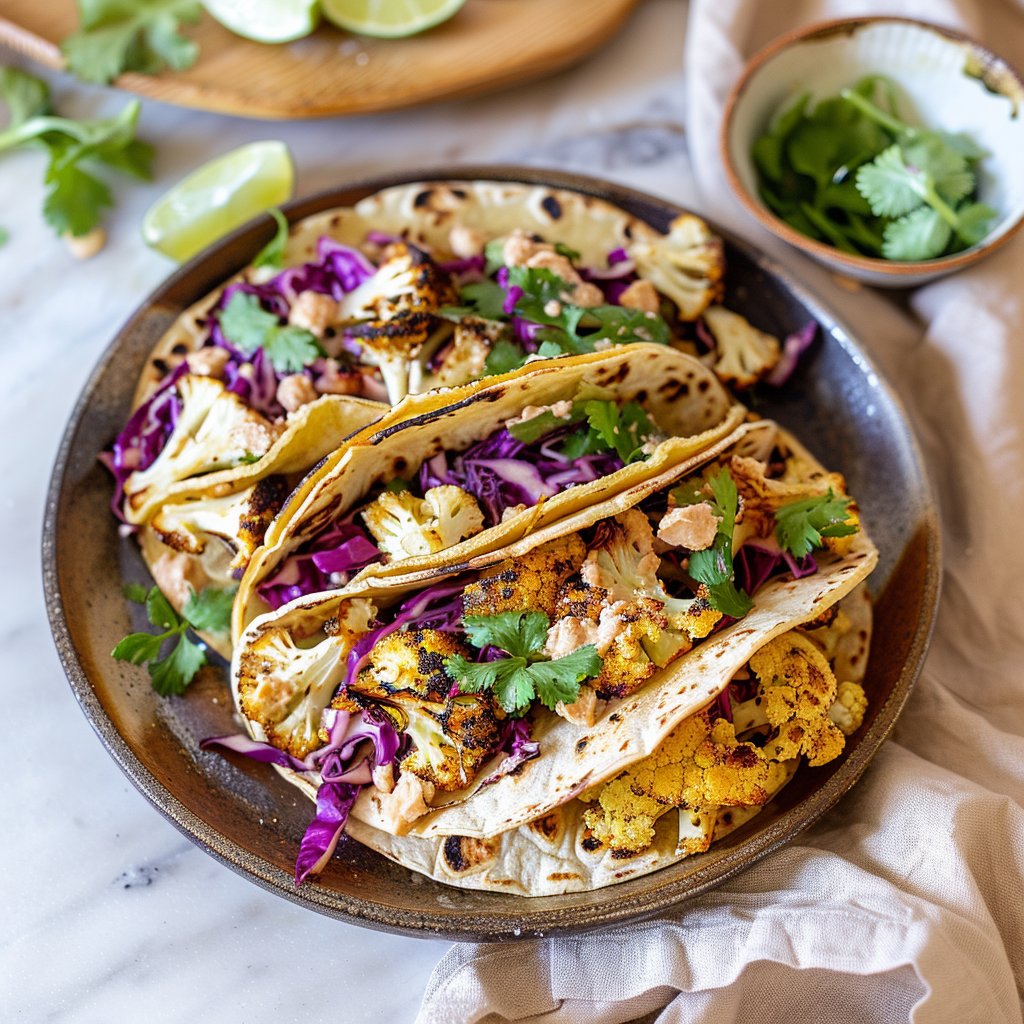 Cauliflower Tacos with Cabbage Slaw