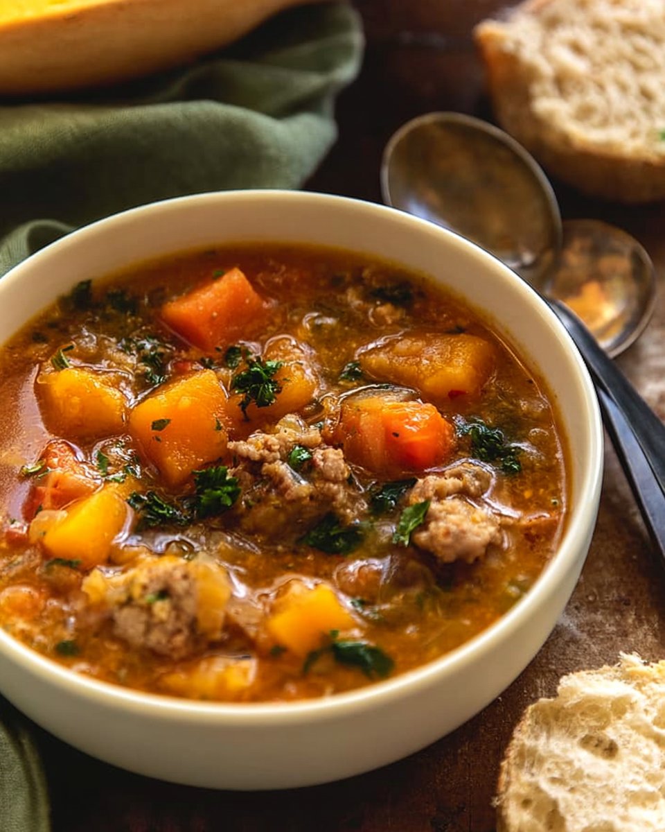 Slow Cooker Butternut Squash and Sausage Soup