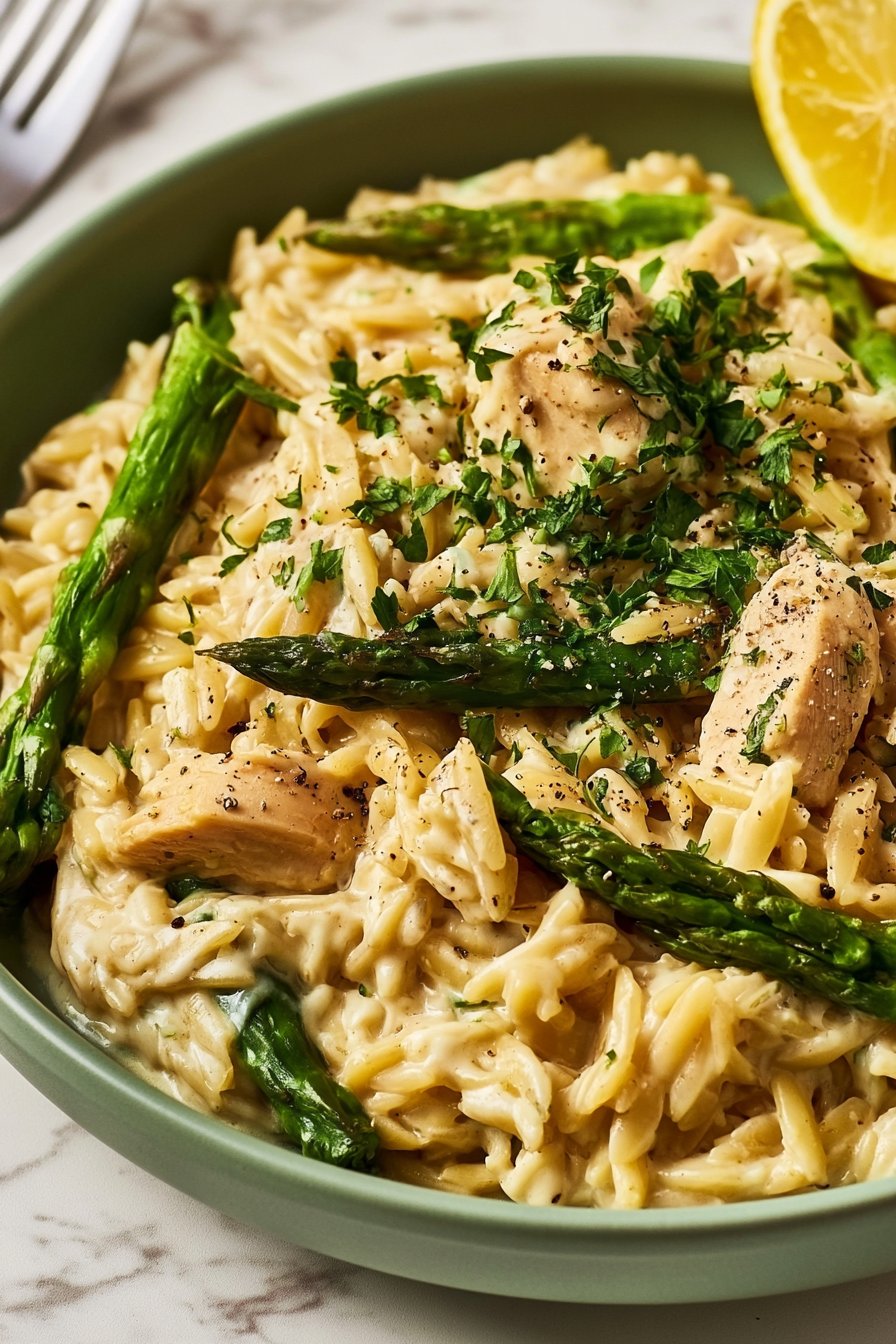 Chicken Orzo with Asparagus Recipe 1 Tasty Orzo with Chicken and Asparagus - cookingwithricky