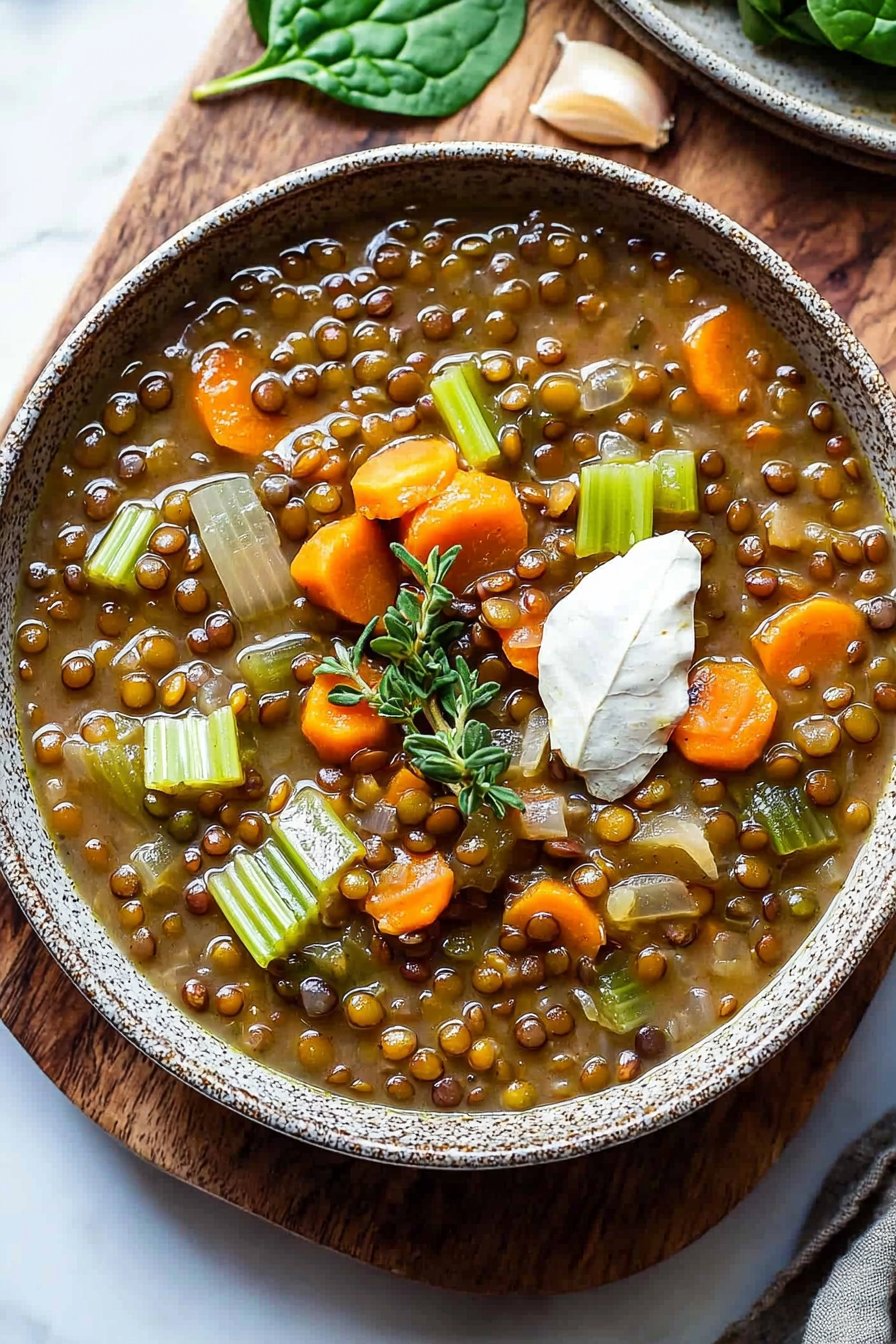 Simple French Lentil Soup (Vegetarian)