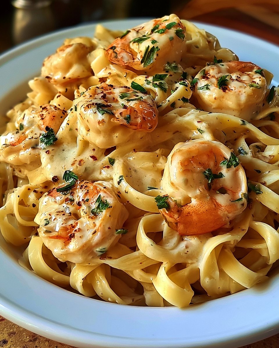 Creamy Shrimp Fettuccine with Homemade Alfredo Sauce