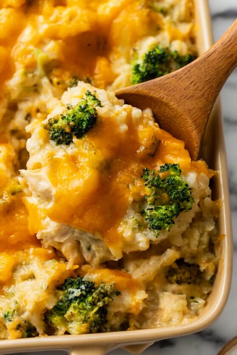 Broccoli Cheddar Chicken and Rice Casserole