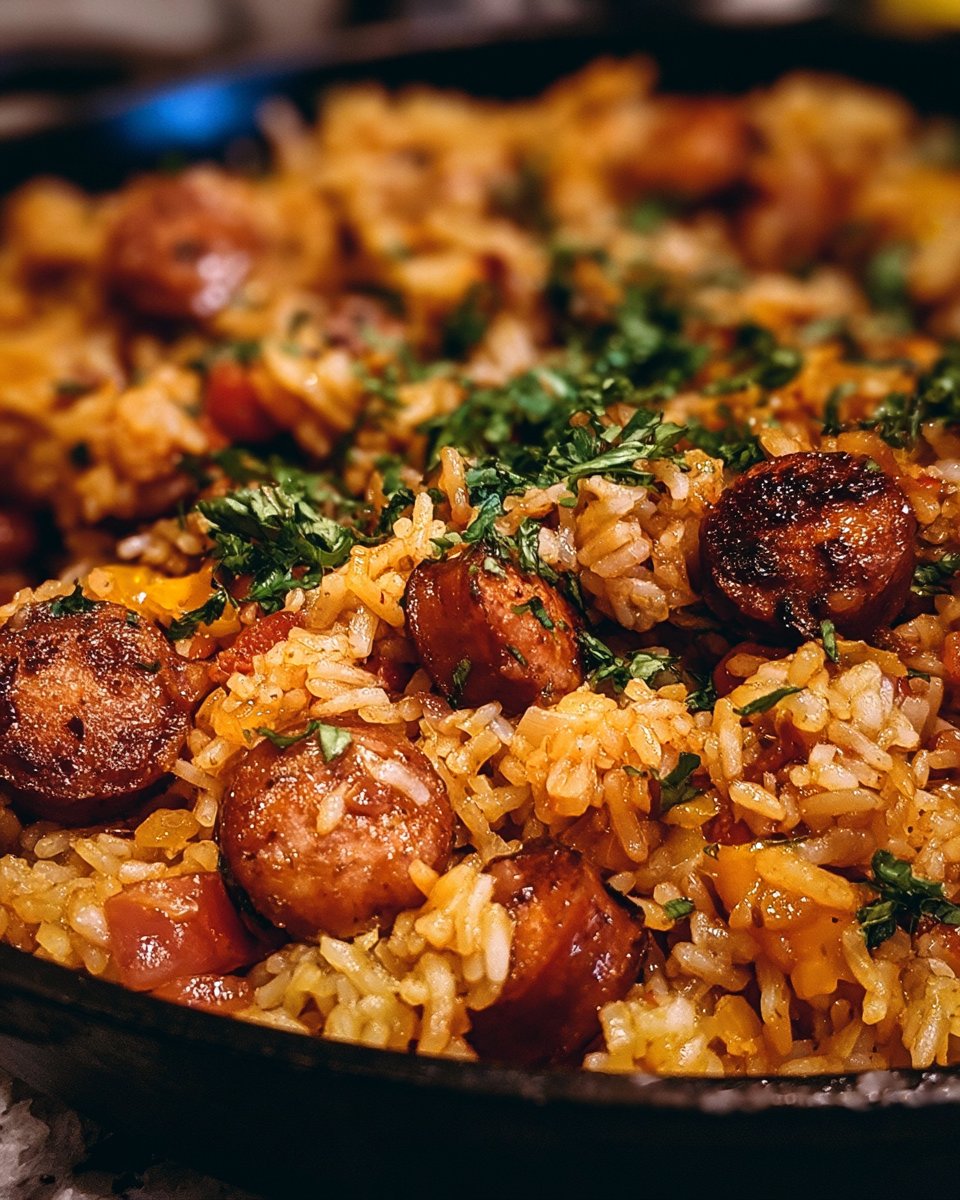 Cajun Sausage and Rice Skillet