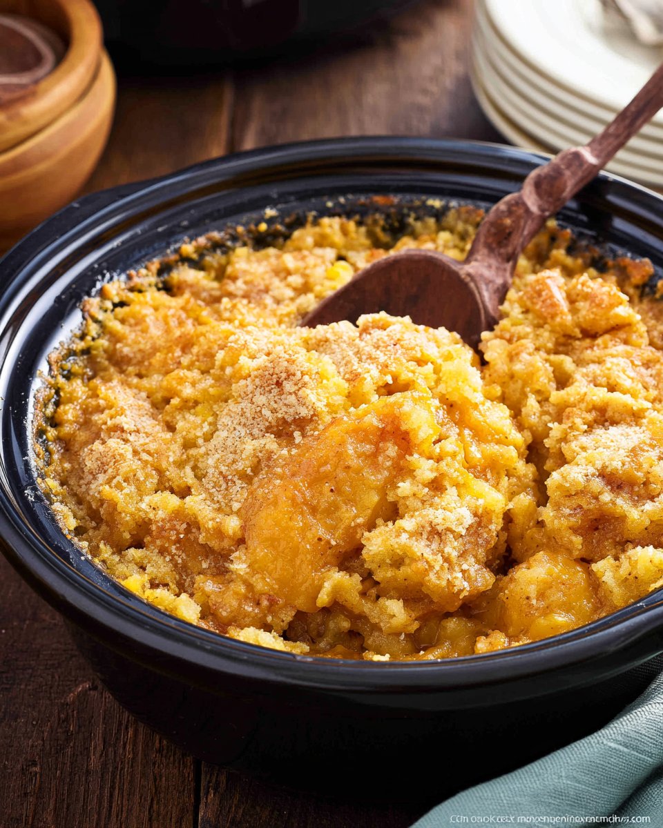 Crock Pot Peach Dump Cake