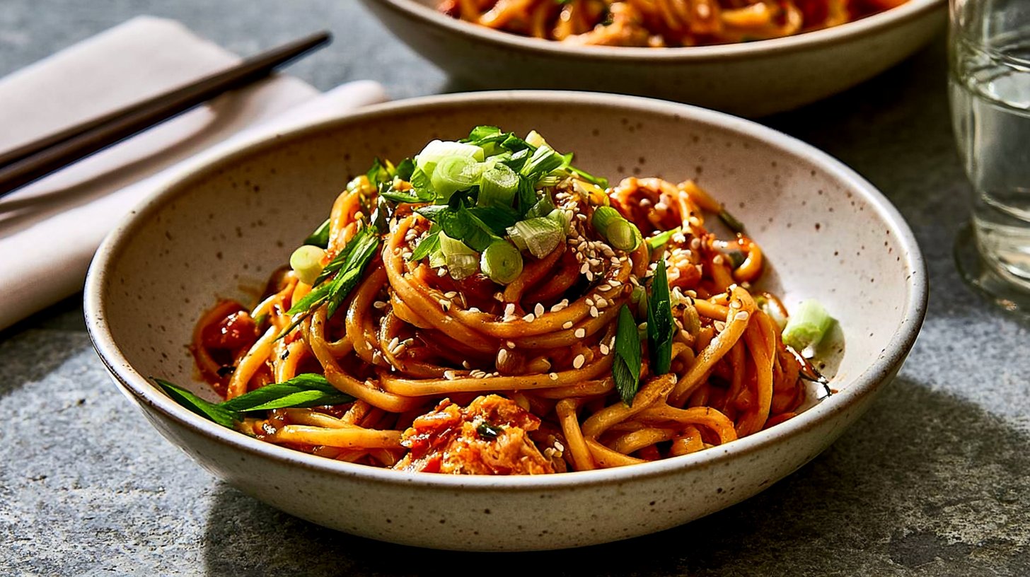 Slow Cooker Honey Garlic Chicken Noodles