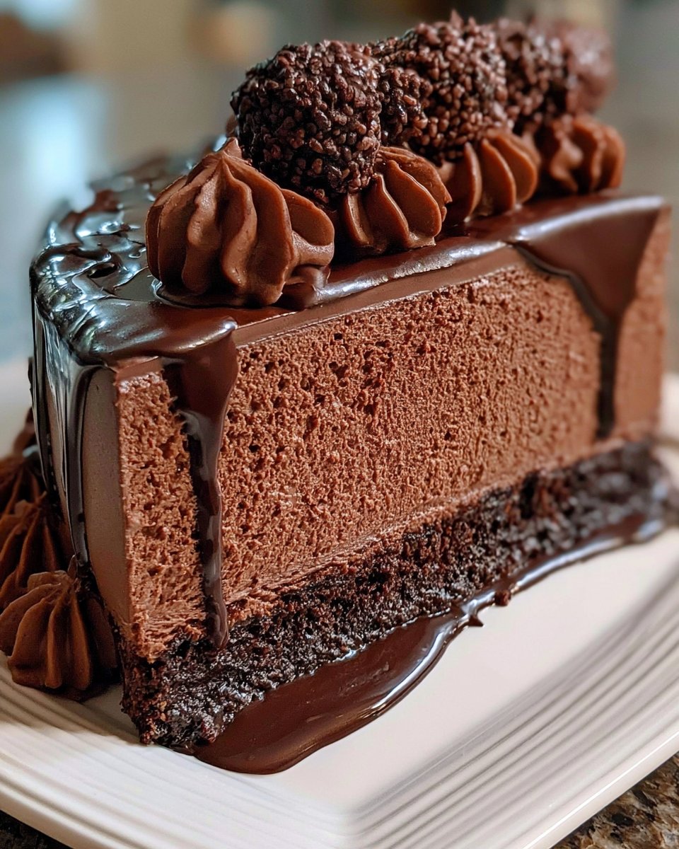 Decadent Dark Chocolate Truffle Mousse Cake