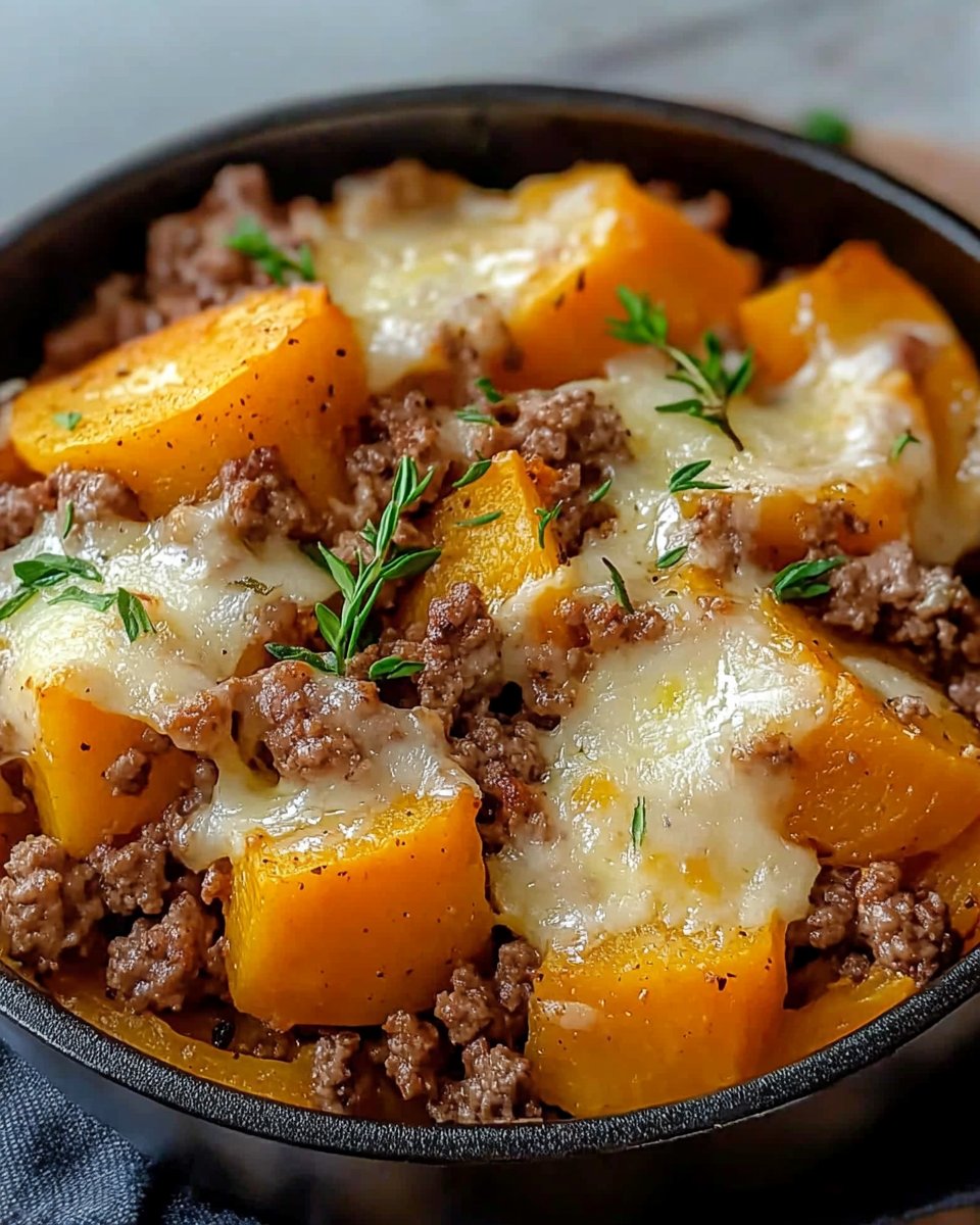 Homemade Roasted Butternut Squash with Ground Beef - FlirtyFood