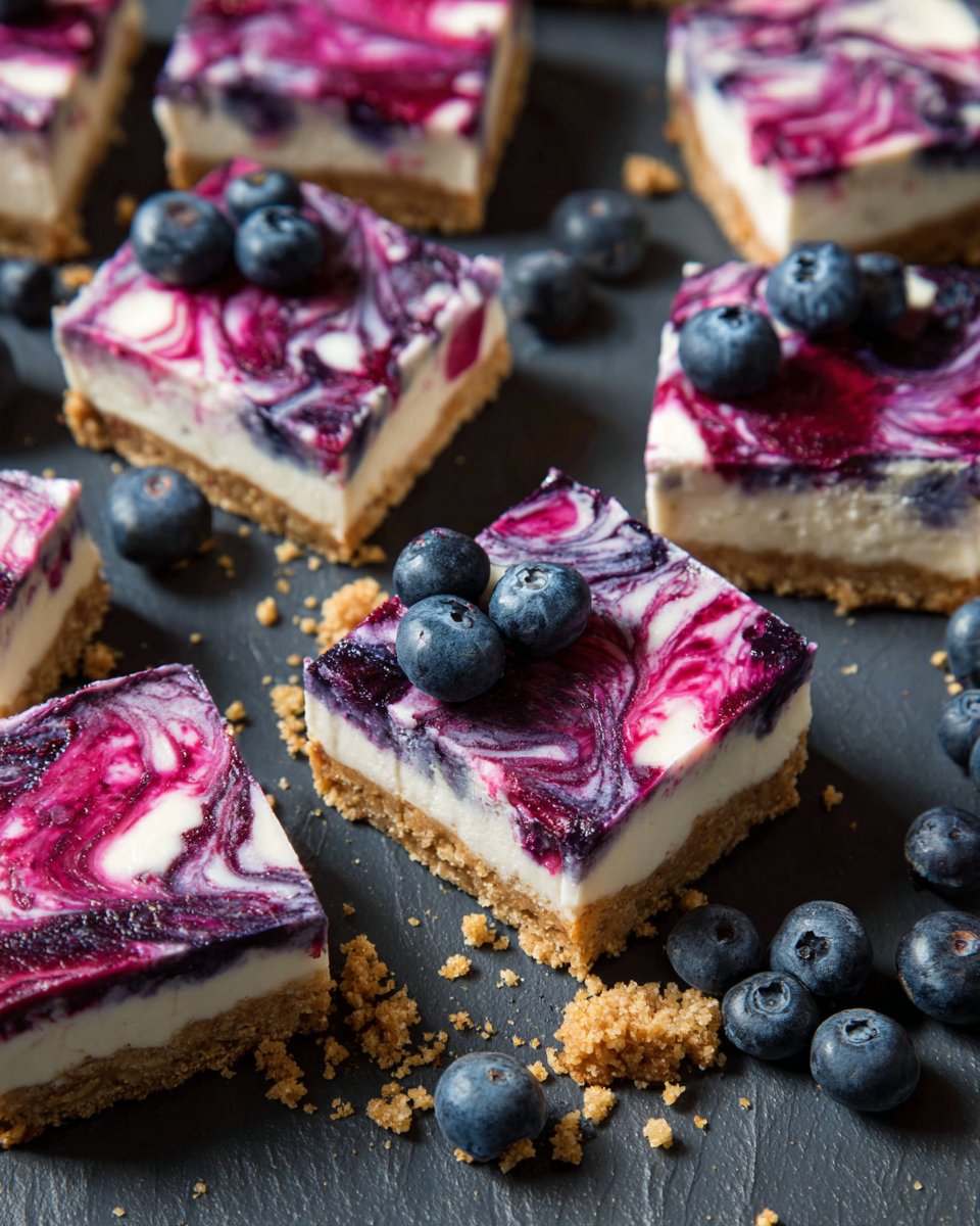 No Bake Blueberry Cheesecake Bars