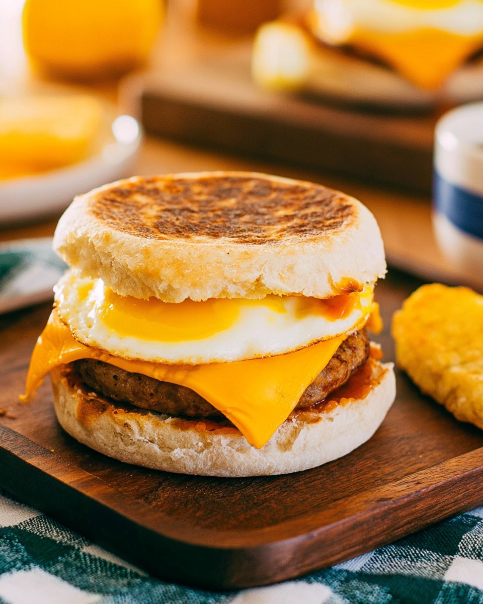 Copycat McDonald's Sausage and Egg McMuffin