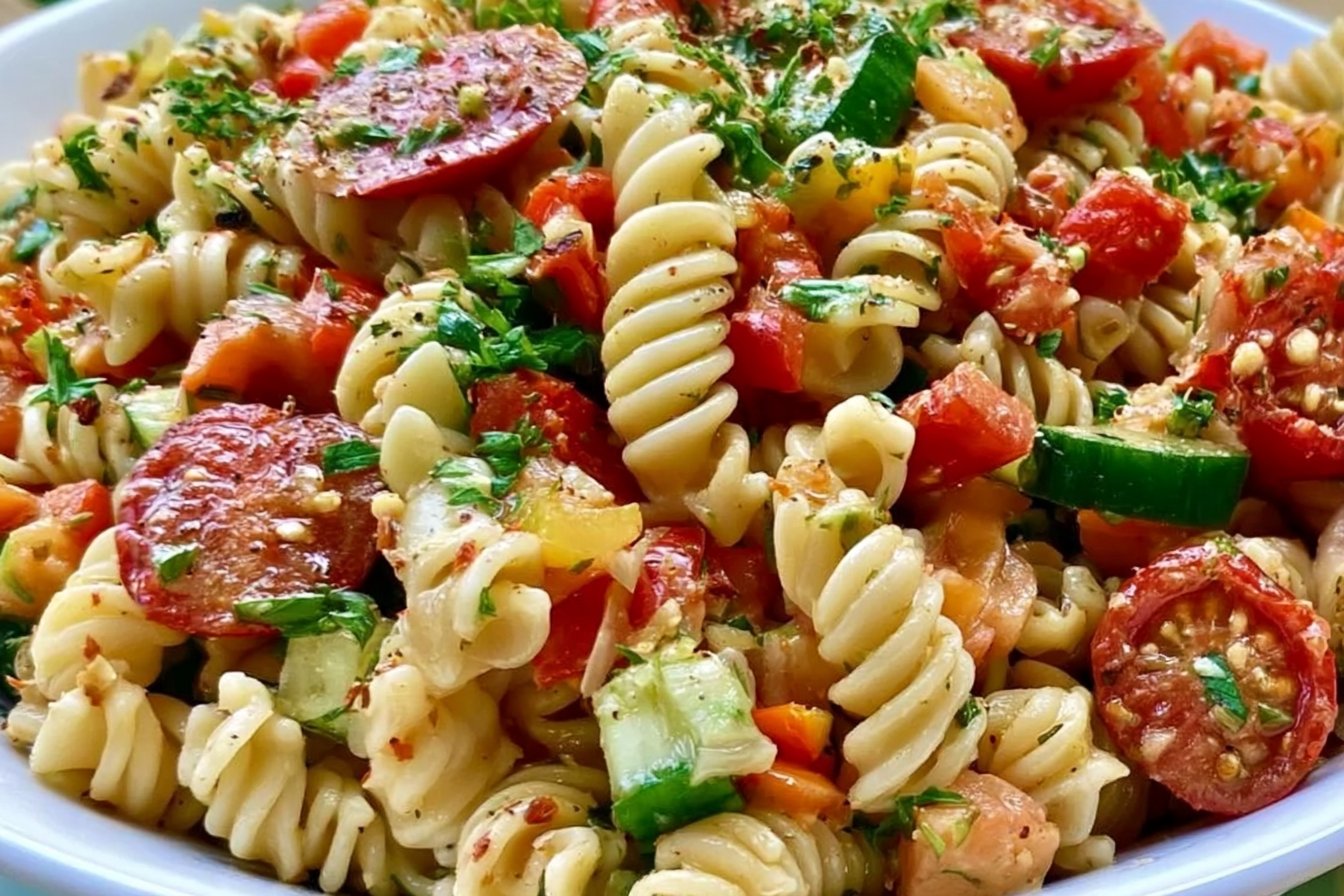 Gluten Free Pasta Salad with Colorful Veggies
