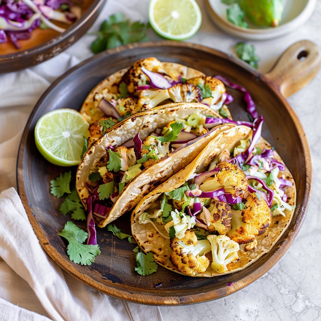 Cauliflower Tacos with Cabbage Slaw