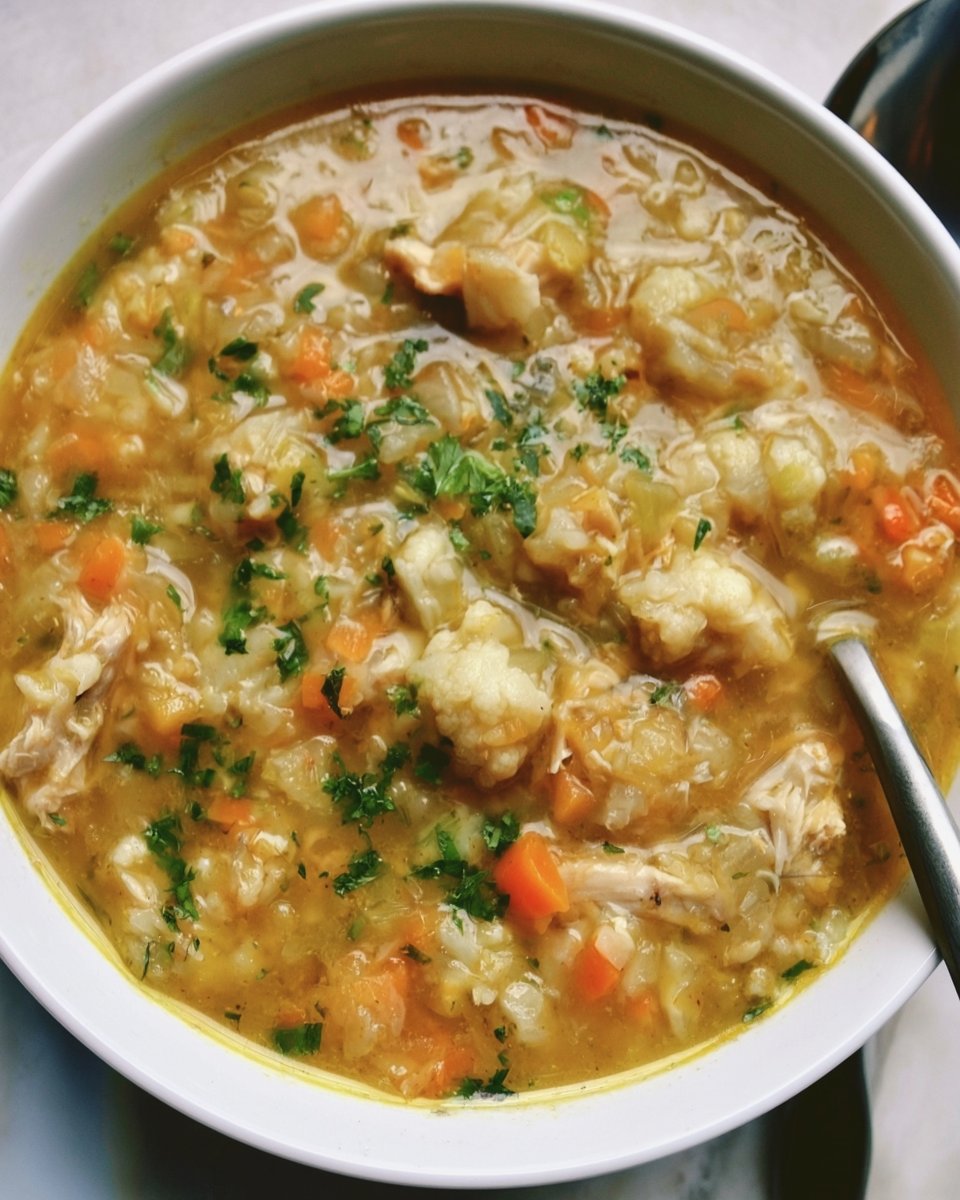 Anti-Inflammatory Cauliflower Chicken Soup Recipe