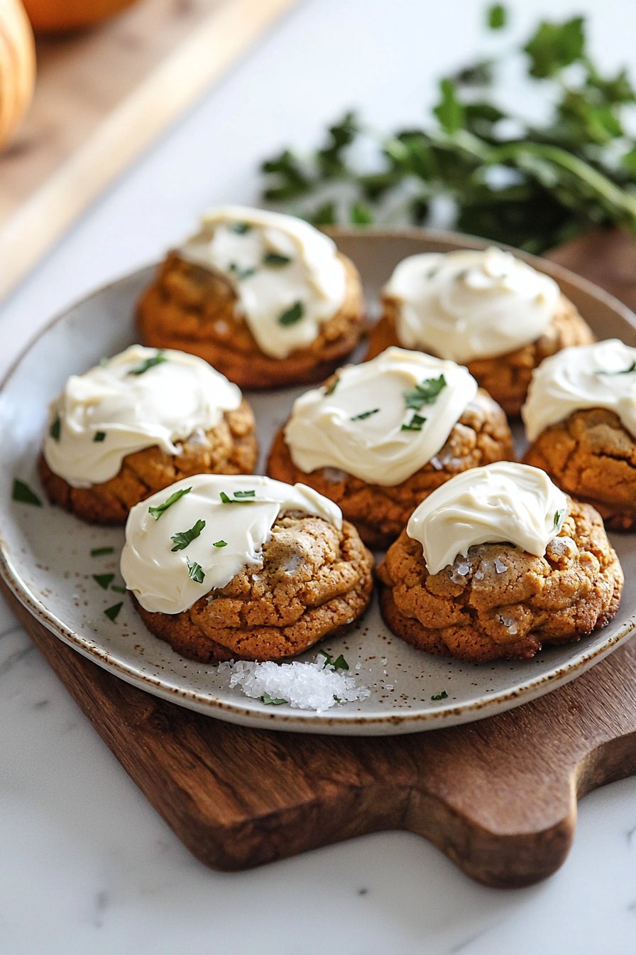 Pumpkin Cookies with Cream Cheese Frosting